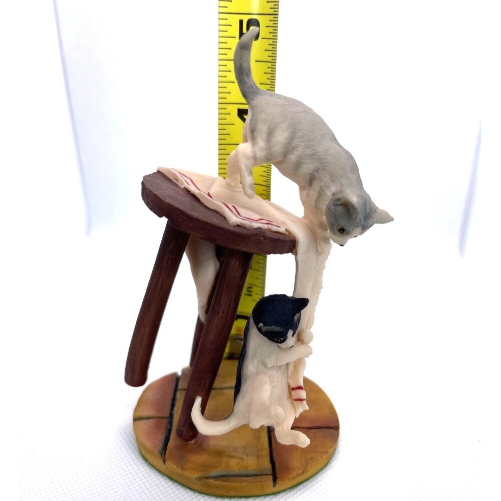 VTG Two Cats Stool Aynsley Mastercraft Kitten Kitty Play Playing UK England READ - Picture 8 of 10